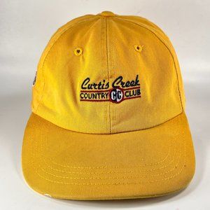 Curtis Creek CC Golf Strap Back Cap Hat Ahead Yellow Athletic Outdoor Mens